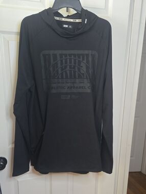 Men's Black Hooded Athletic Sweater